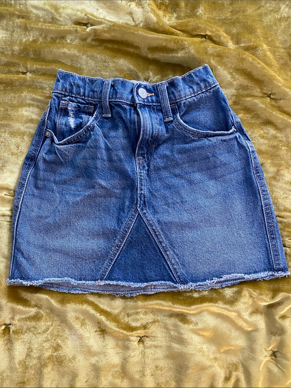 Old Navy Blue Denim Kids' Skirt with Raw Hem